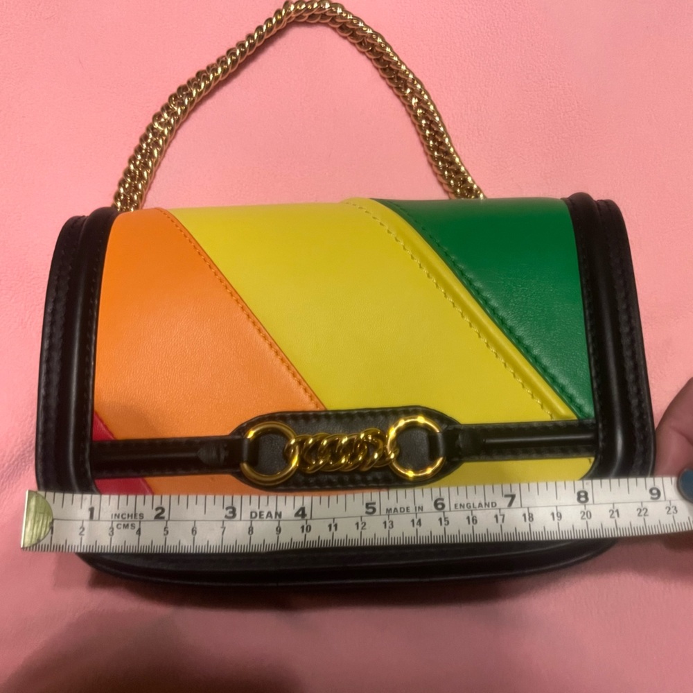 Burberry Runway Rainbow Stripe Crosslink Chain Bag Made in Italy w/Card Dust Bag - Picture 13 of 16
